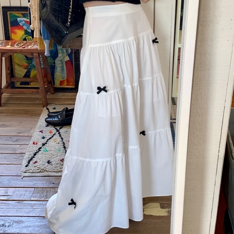 Women Fashion Online - Knee-Length Silk Ribbon Half Skirt with