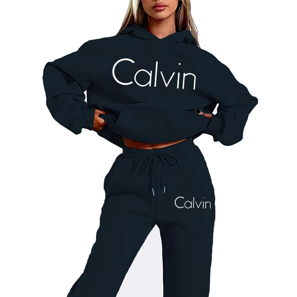 Women And Men Fashion - Men Women Letter Print Tracksuit Drawstring