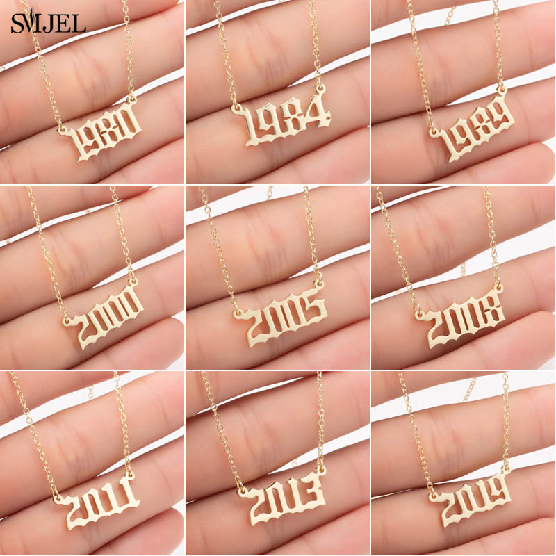 Women'S Fashion Show 2022 - SMJEL Personalize Year Number Necklaces for