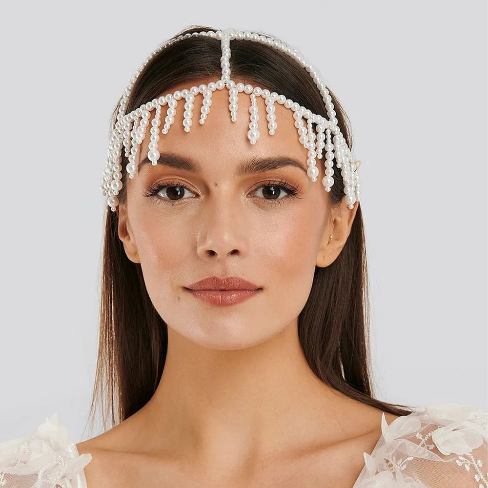 Women'S Fashion Roaring 20S - Stonefans Pearl Fringe Headpiece Crystal Cap