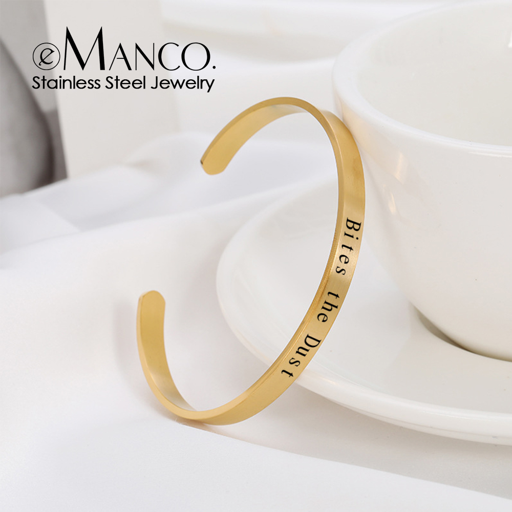 Women Fashion Quotes - EMANCO 6mm Gold Color Stainless Steel