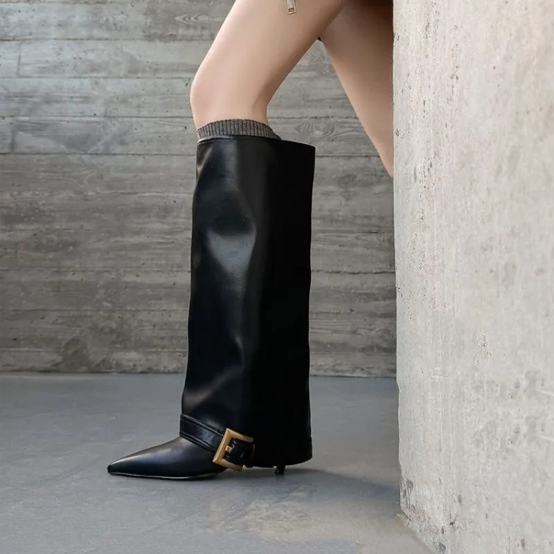 Women'S Fashion Knee High Boots - Women's Knee-high Boots Classic Black Pointed