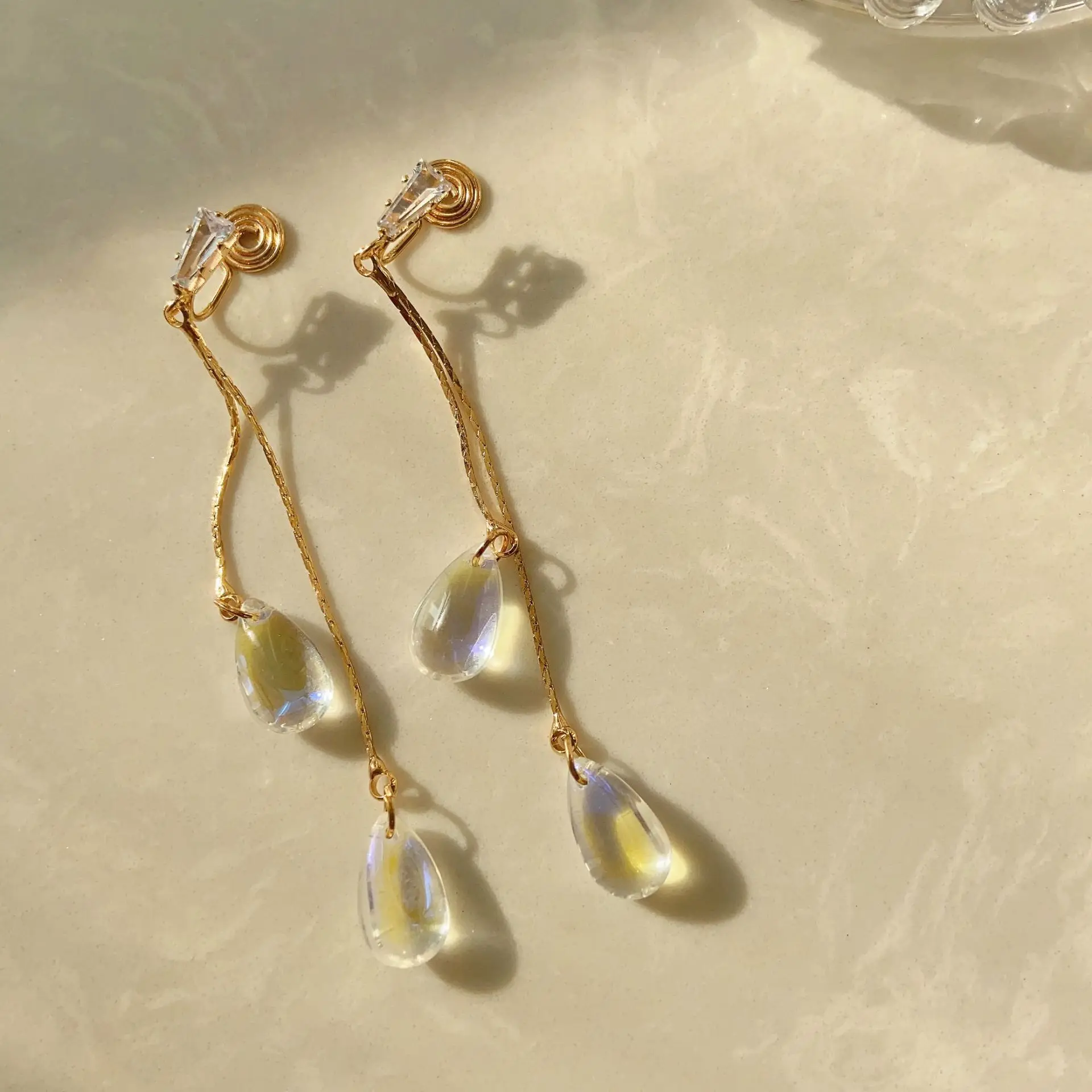 Women Fashion Online - Classical Temperament Dazzling Water Drop Ear