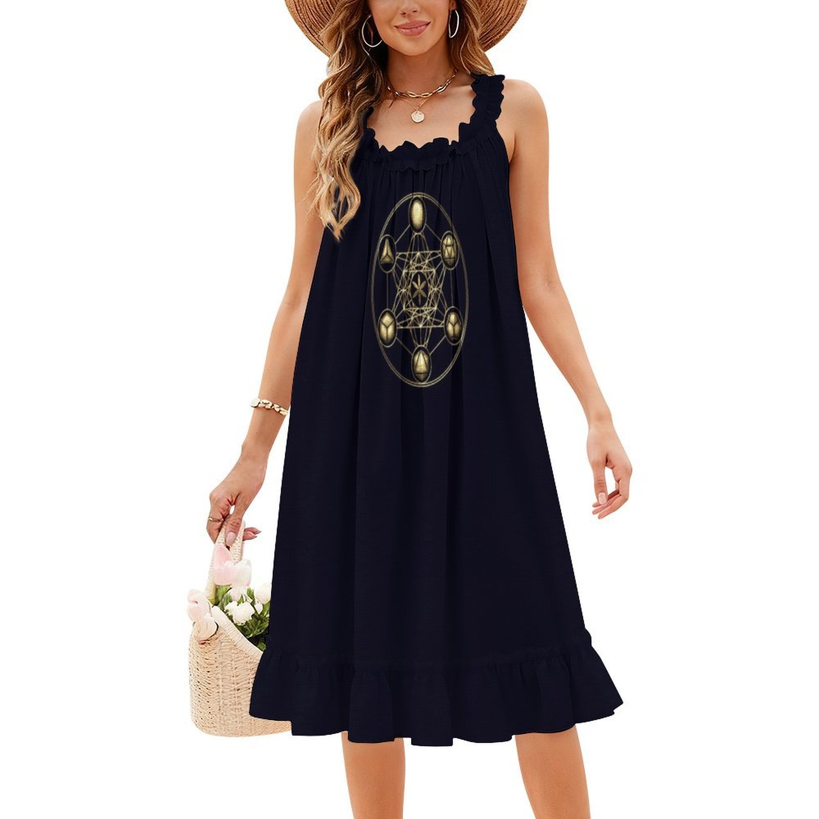 Platonic Solids Metatrons Cube - Women Fashion Gown ulasan dan harga