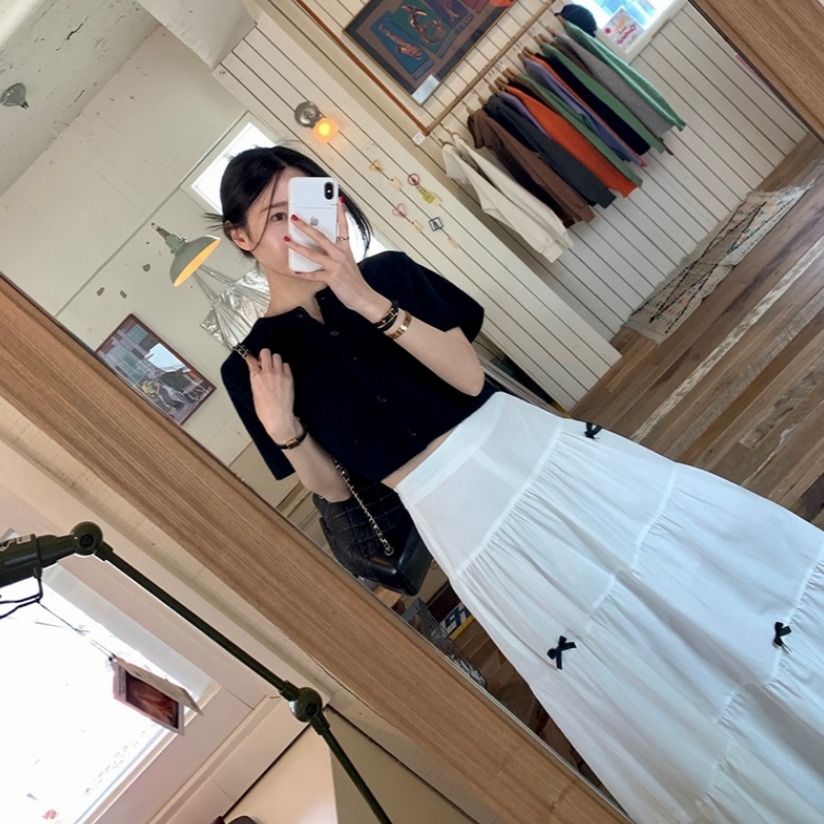 Knee-Length Silk Ribbon Half S - Women Fashion Online ulasan dan harga