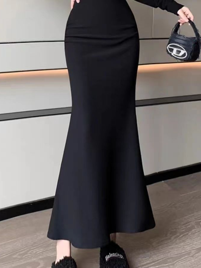 Fashionable Korean Style Pure  - A-Line Skirt Midi ulasan dan harga