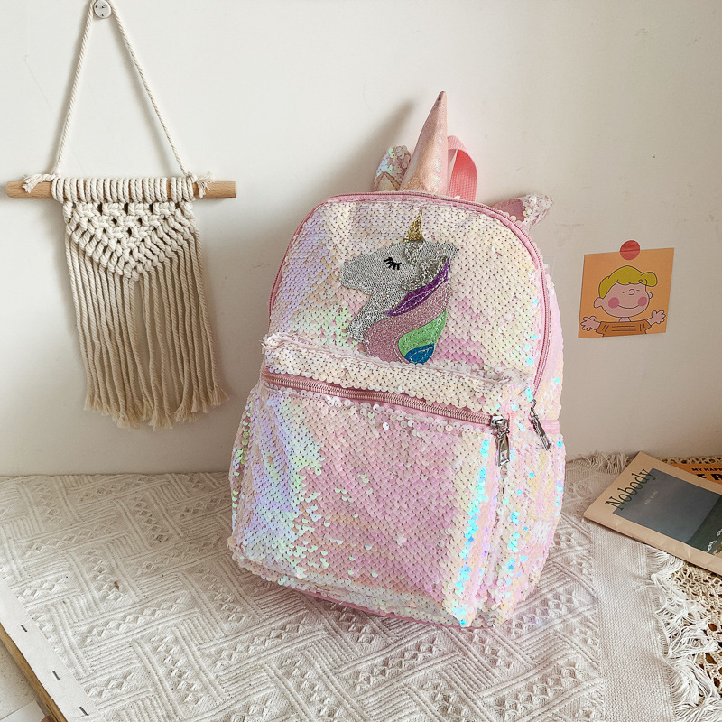 Sequin Unicorn Backpack Pink S - Women'S Fashion Backpack ulasan dan harga