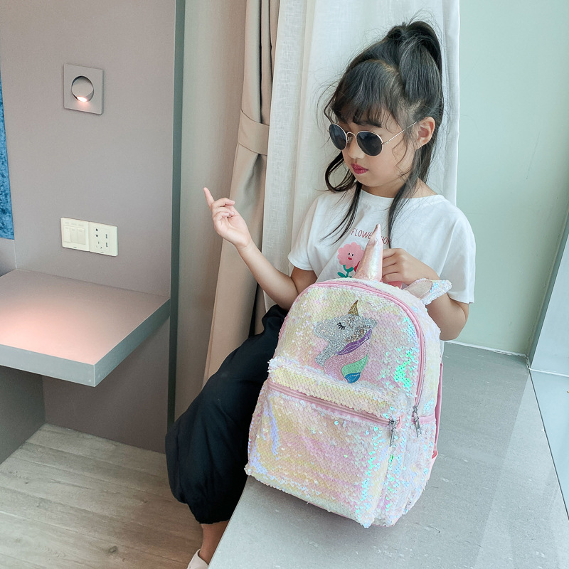 Sequin Unicorn Backpack Pink S - Women'S Fashion Backpack ulasan dan harga