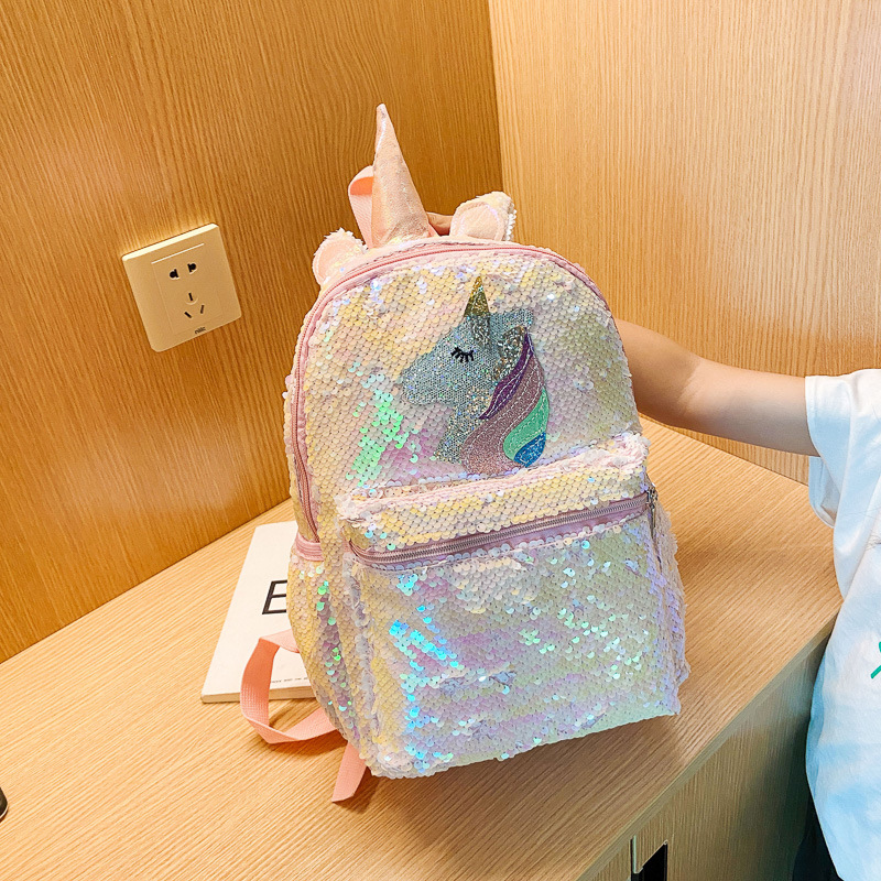 Sequin Unicorn Backpack Pink S - Women'S Fashion Backpack ulasan dan harga