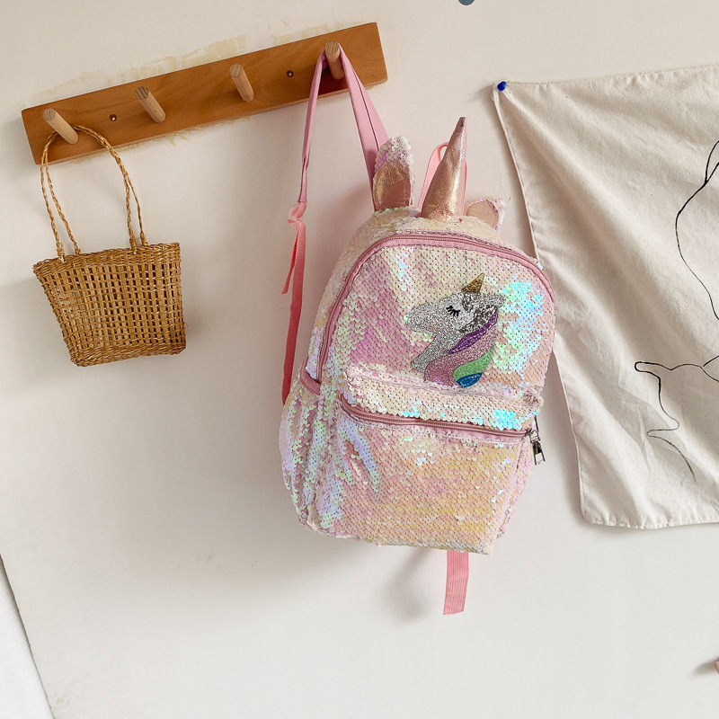 Sequin Unicorn Backpack Pink S - Women'S Fashion Backpack ulasan dan harga