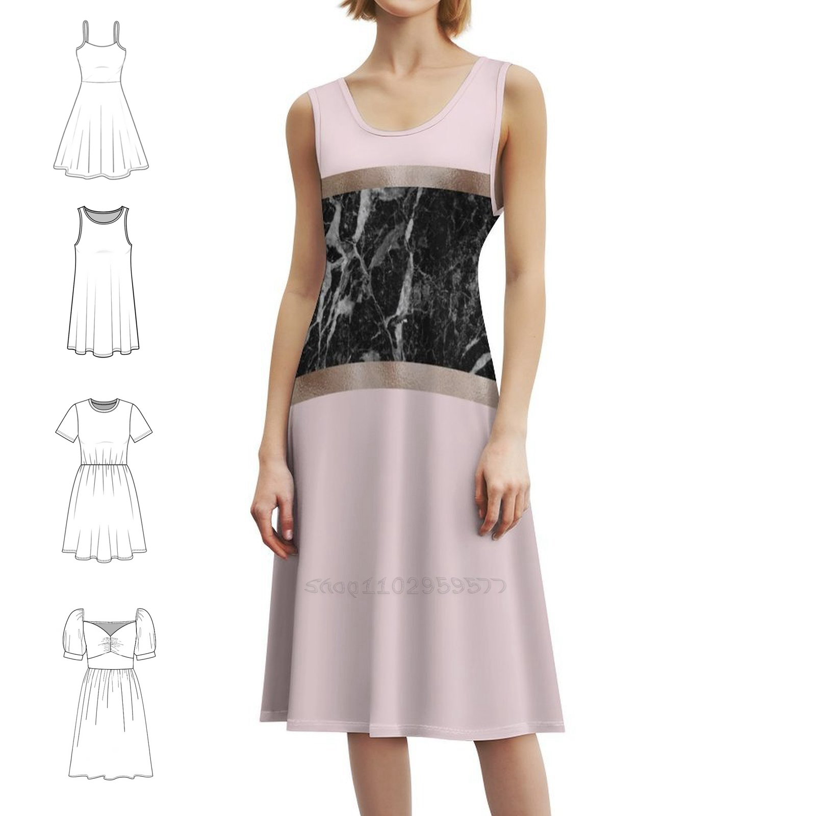 Strawberries And Cream-Black M - Women Fashion Gown ulasan dan harga