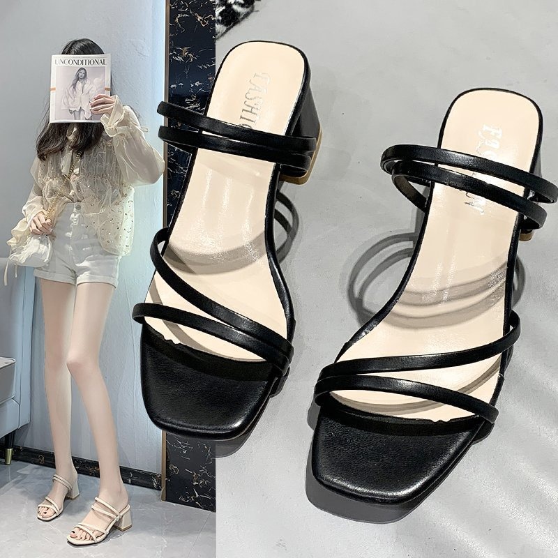 Plus Size Thick Heel Sandals W - Women Fashion Online ulasan dan harga