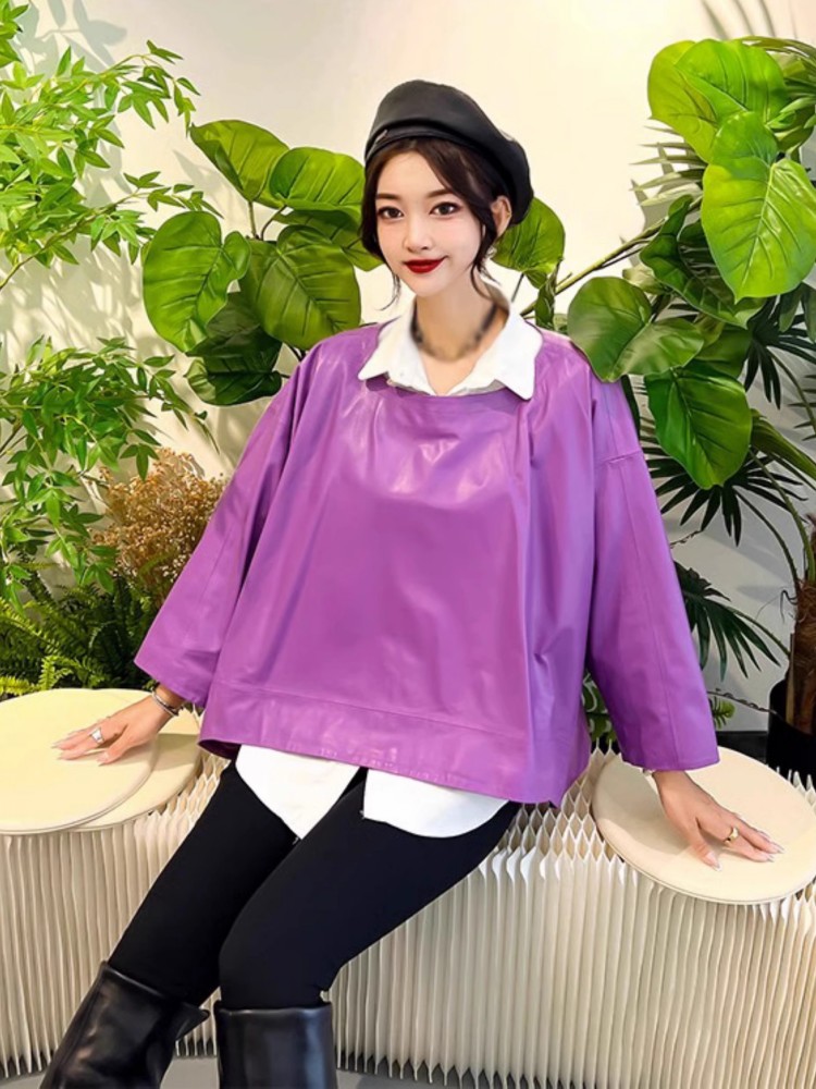 Women Hip Hop Genuine Leather  - Women'S Fashion Leather Jacket ulasan dan harga