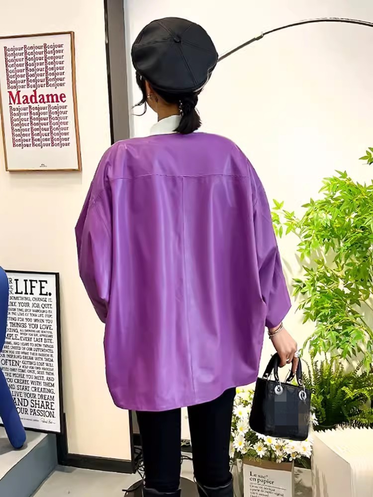 Women Hip Hop Genuine Leather  - Women'S Fashion Leather Jacket ulasan dan harga
