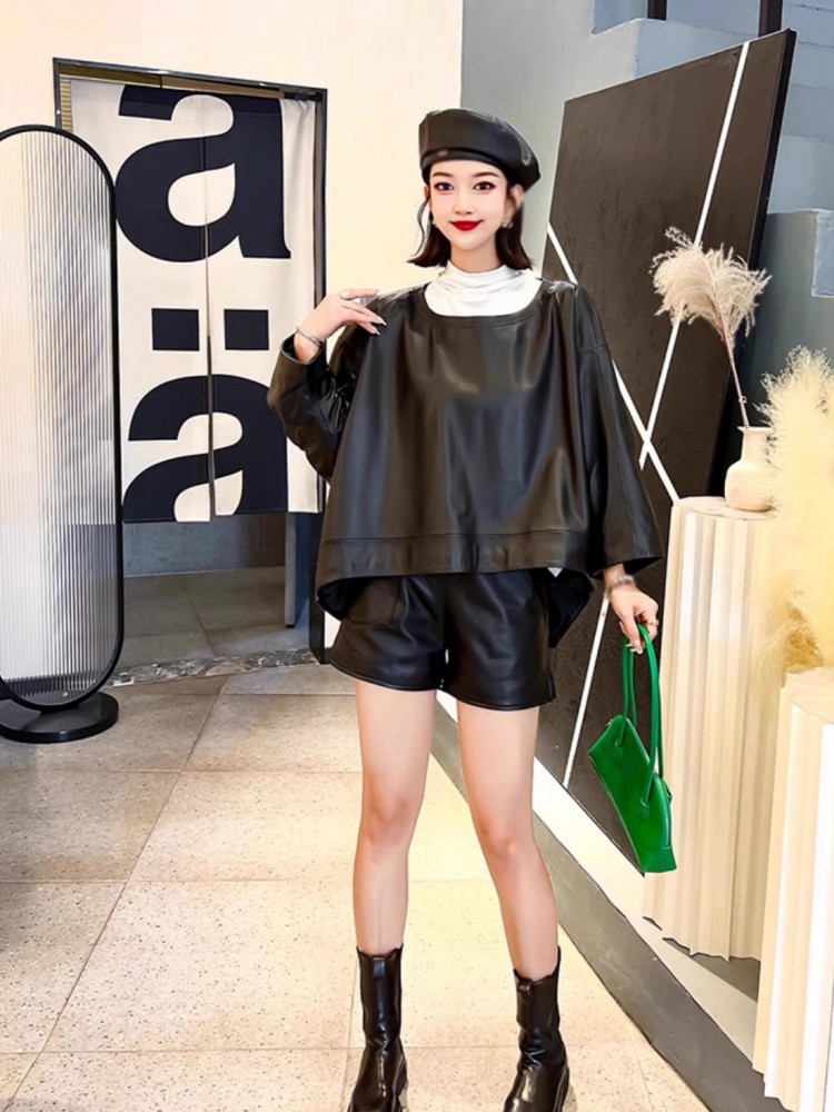 Women Hip Hop Genuine Leather  - Women'S Fashion Leather Jacket ulasan dan harga