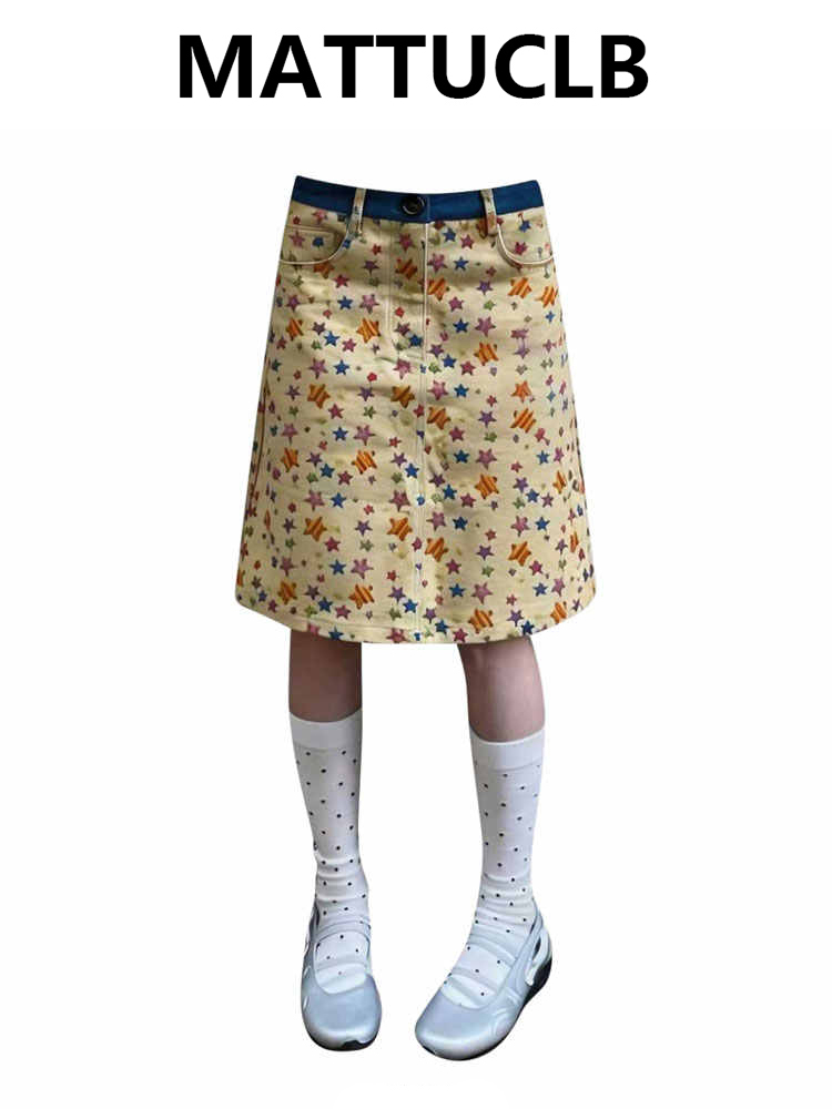 Summer Women Midi Skirts Denim - A-Line Skirt Midi ulasan dan harga