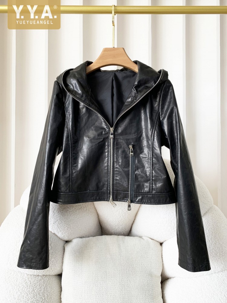 Autumn Casual Women Fashion Zi - Women'S Fashion Leather Jacket ulasan dan harga