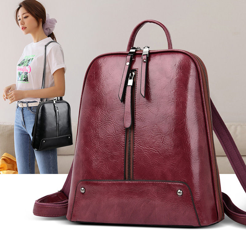 Women Leather Backpack Fashion - Women Fashion Online ulasan dan harga