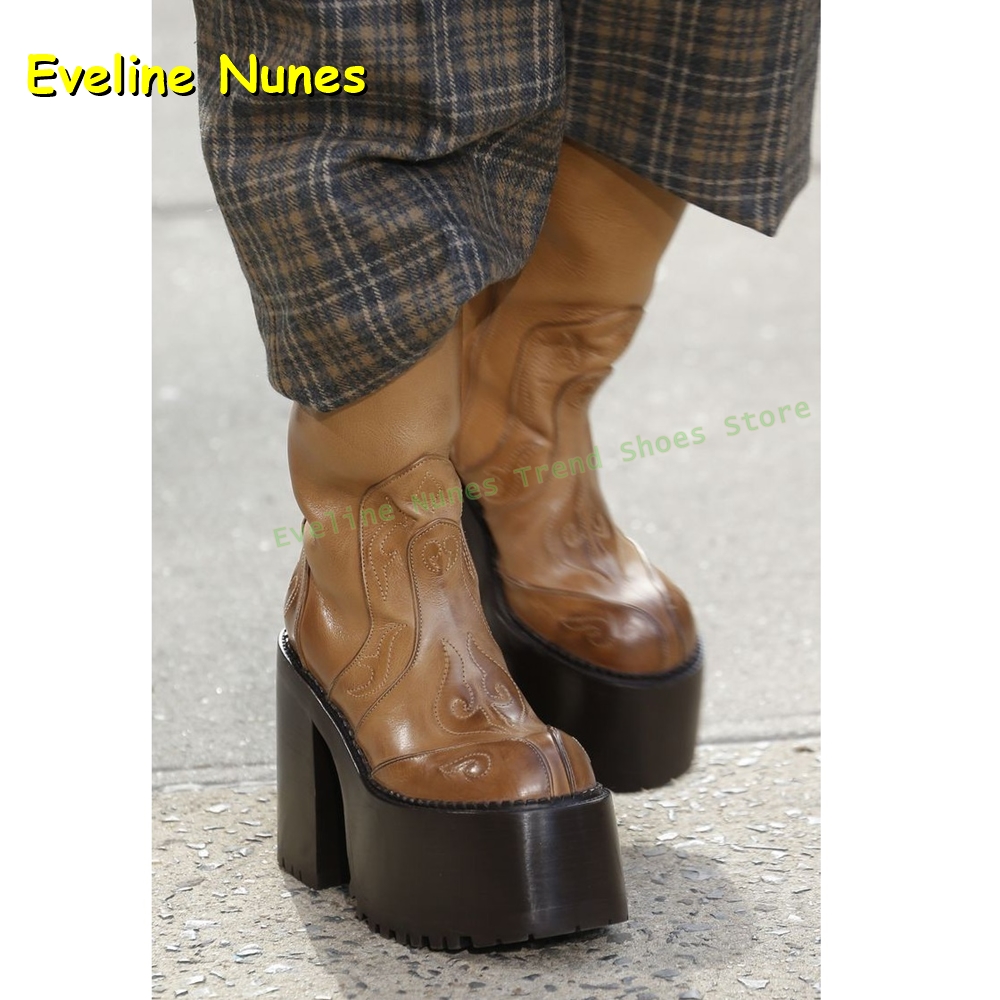 Embroidery Platform Knee High  - Women'S Fashion Trends 2025 ulasan dan harga