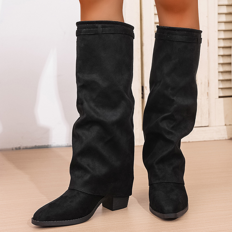 Fashion Slip On High Heeled Kn - Women'S Fashion Knee High Boots ulasan dan harga