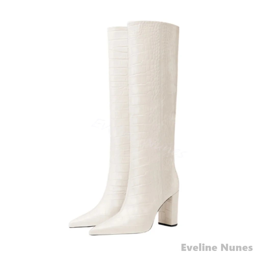 Luxury Crocodile Pattern Boots - Women'S Fashion Knee High Boots ulasan dan harga