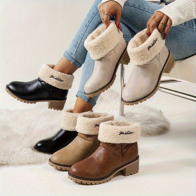 Winter New Foldable Cuff Fleec - Women Fashion Online ulasan dan harga