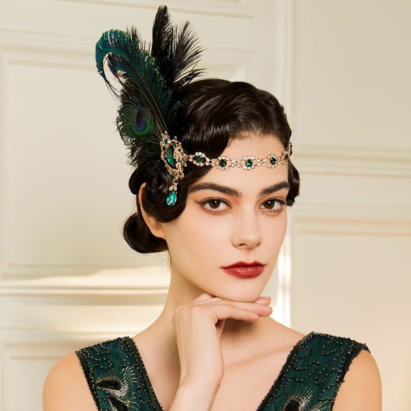 1920s Flapper Peacock Feather  - Women'S Fashion Roaring 20S ulasan dan harga