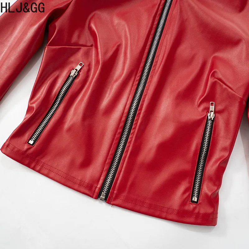 HLJ&GG Fashion Leather Zipper  - Women'S Fashion Leather Jacket ulasan dan harga