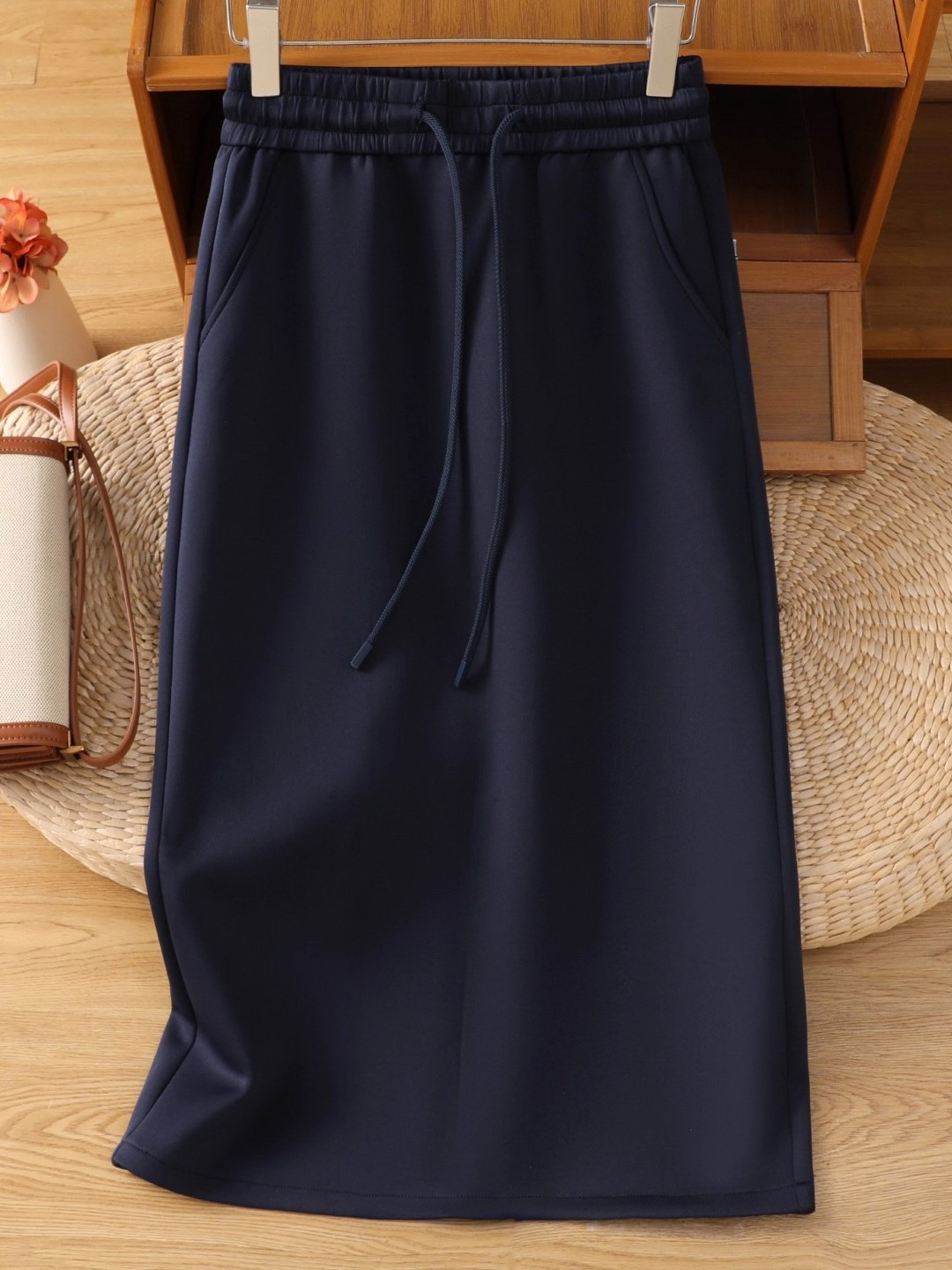 Dark Blue A-Line Midi Skirt Wo - A-Line Skirt Midi ulasan dan harga