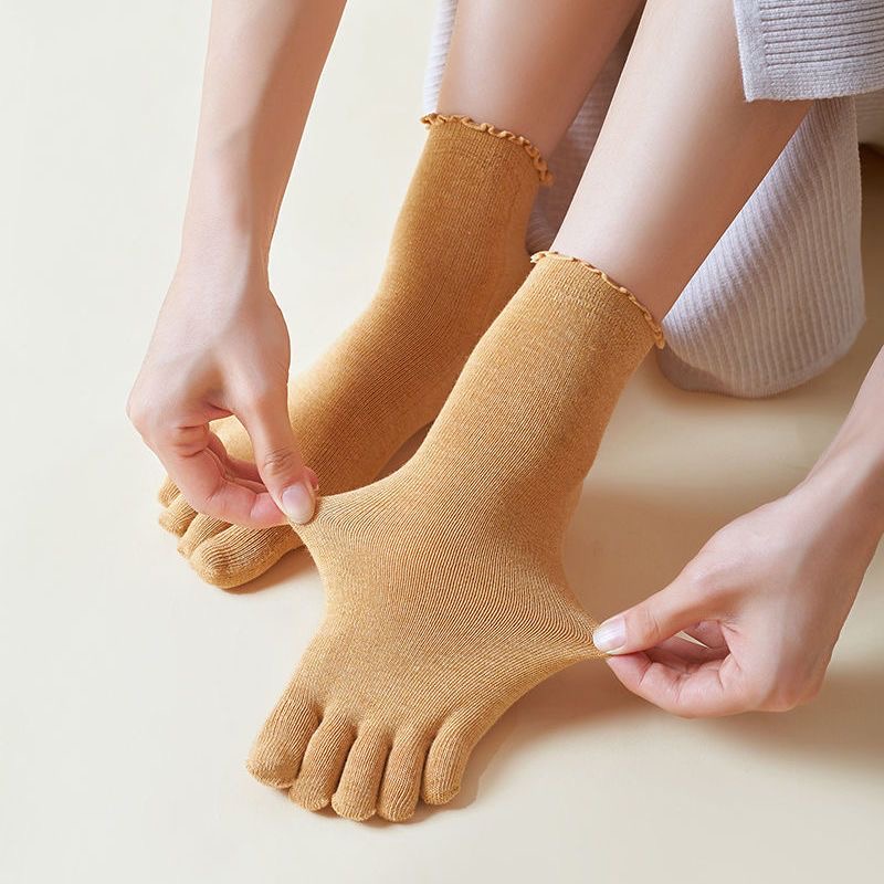 1/5 Pairs Cotton Women Five Fi - Women'S Fashion Socks ulasan dan harga