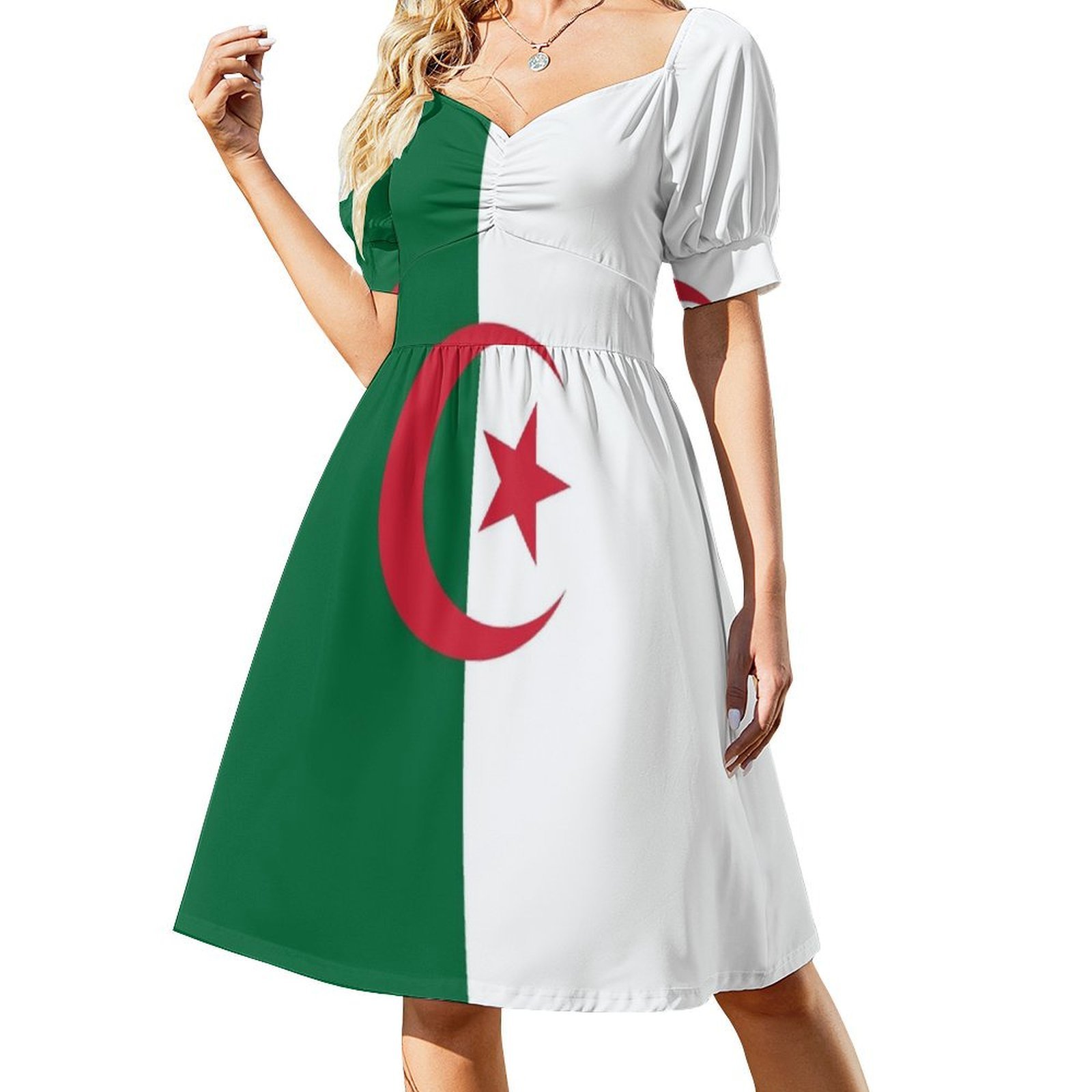 Algerian Flag Boho Chic Dress  - Women Fashion Gown ulasan dan harga