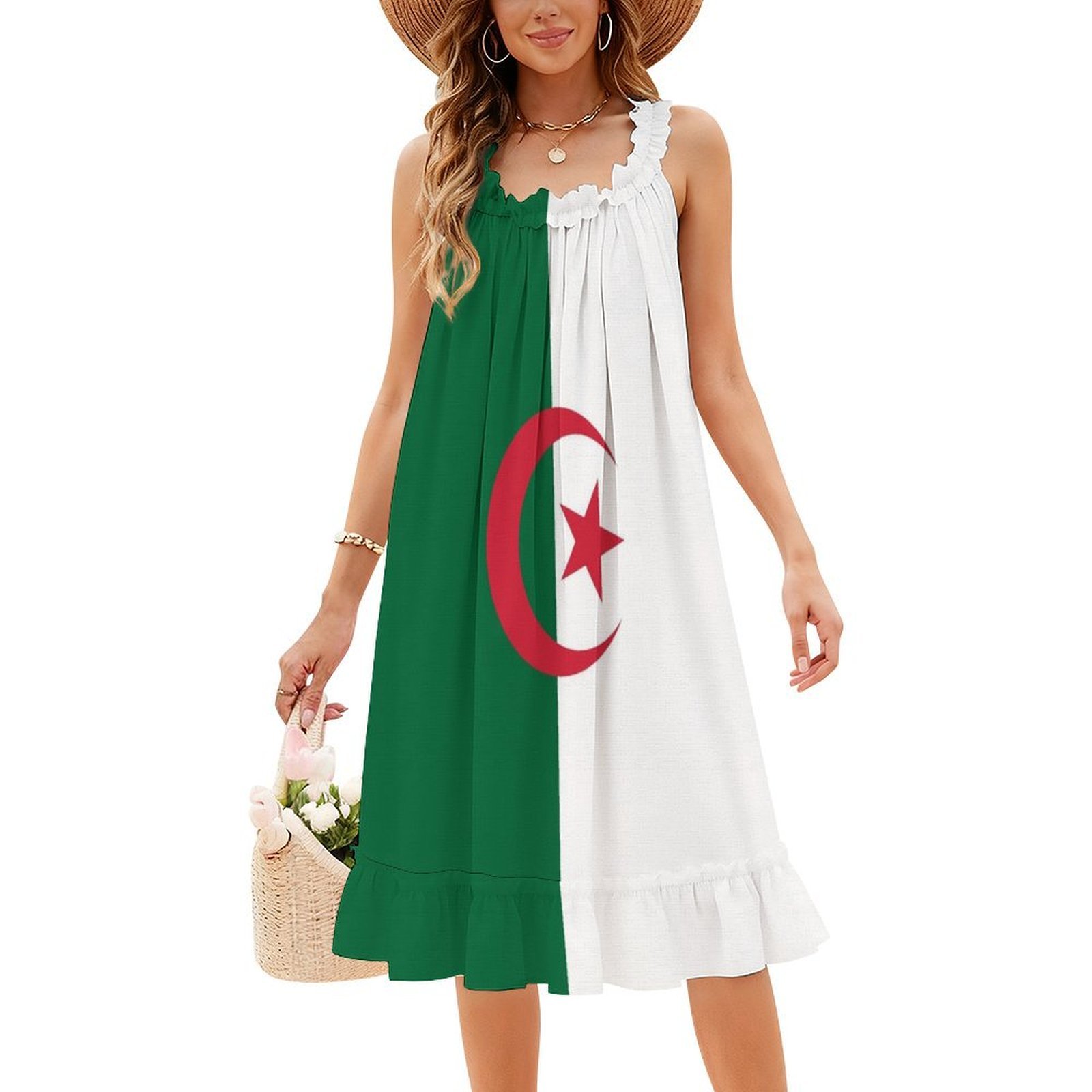 Algerian Flag Boho Chic Dress  - Women Fashion Gown ulasan dan harga