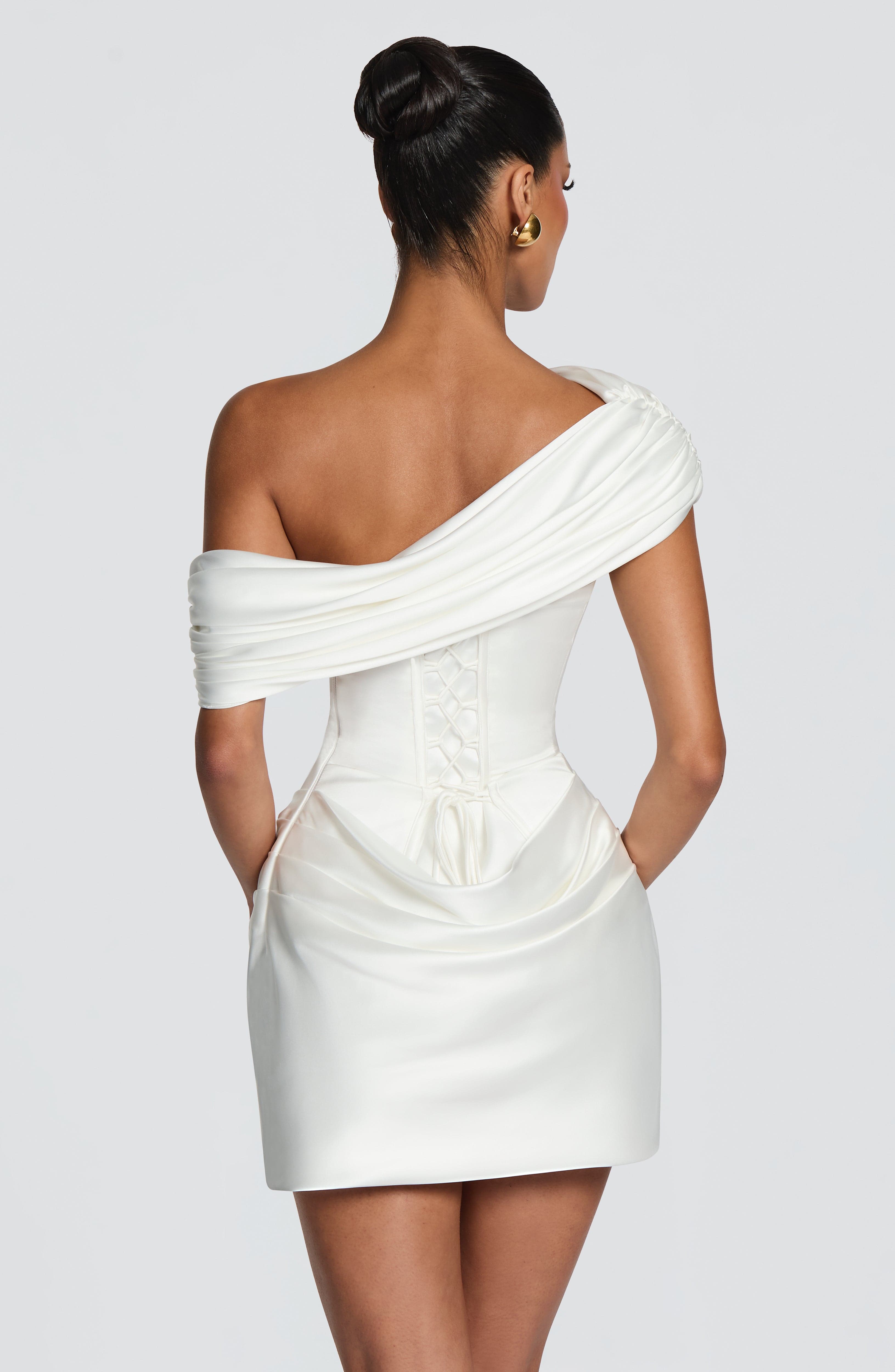 2 Styles White Satin Mini Dres - Bodycon Dress Women ulasan dan harga