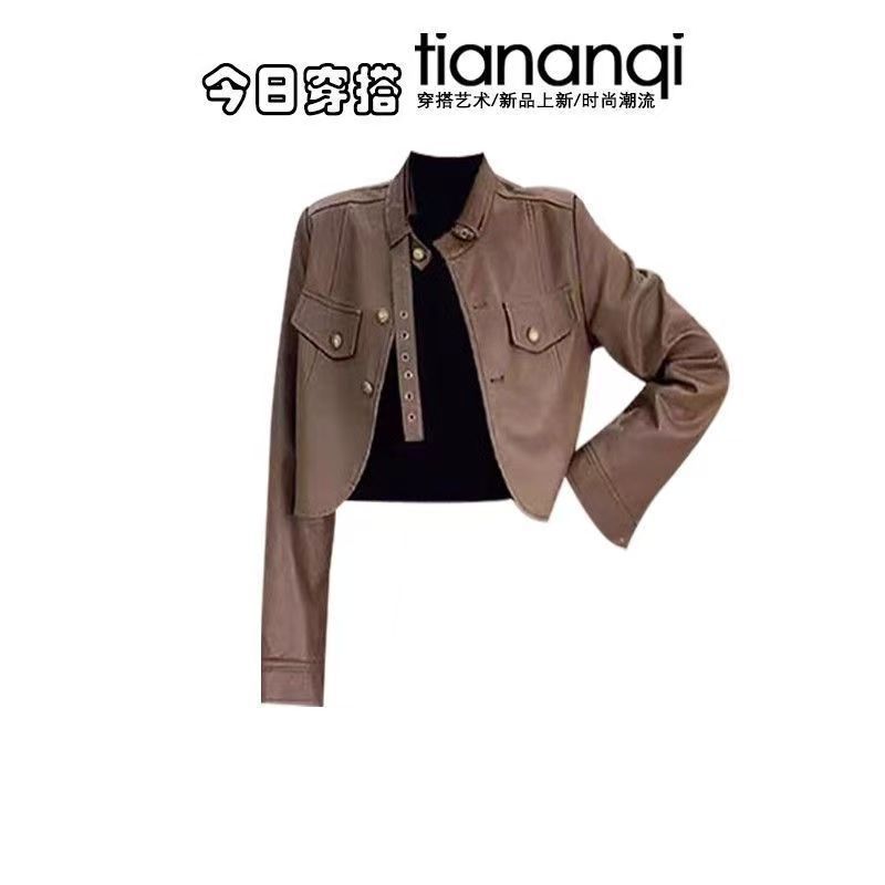 Fashion Women's Set Spring and - Women'S Fashion Leather Jacket ulasan dan harga