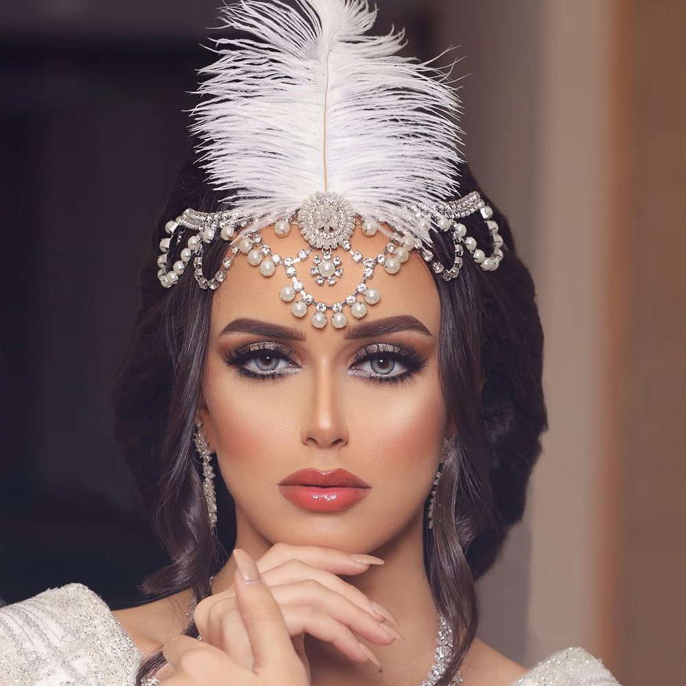 Vintage White Feather Flapper  - Women'S Fashion In 1920 ulasan dan harga