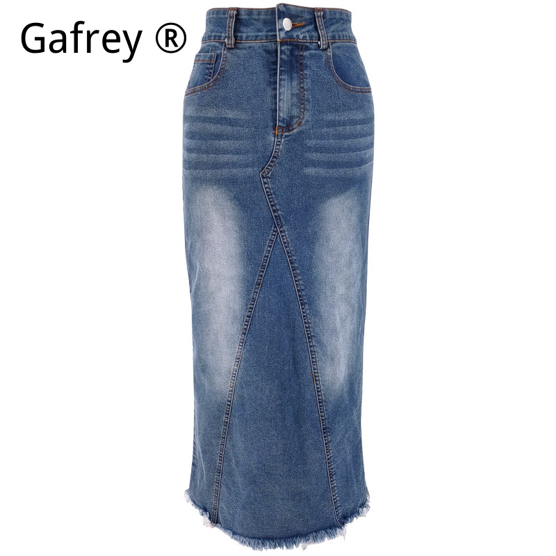 Women Denim Midi Skirt High Wa - A-Line Skirt Midi ulasan dan harga
