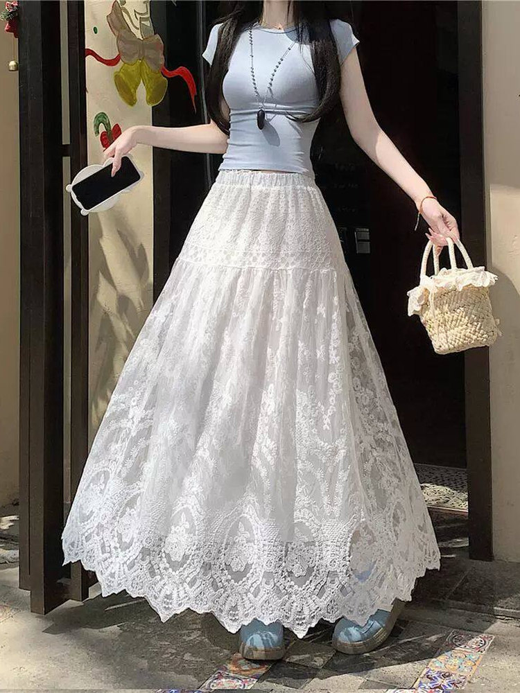 plus Size Women's High Waist L - A-Line Skirt Midi ulasan dan harga