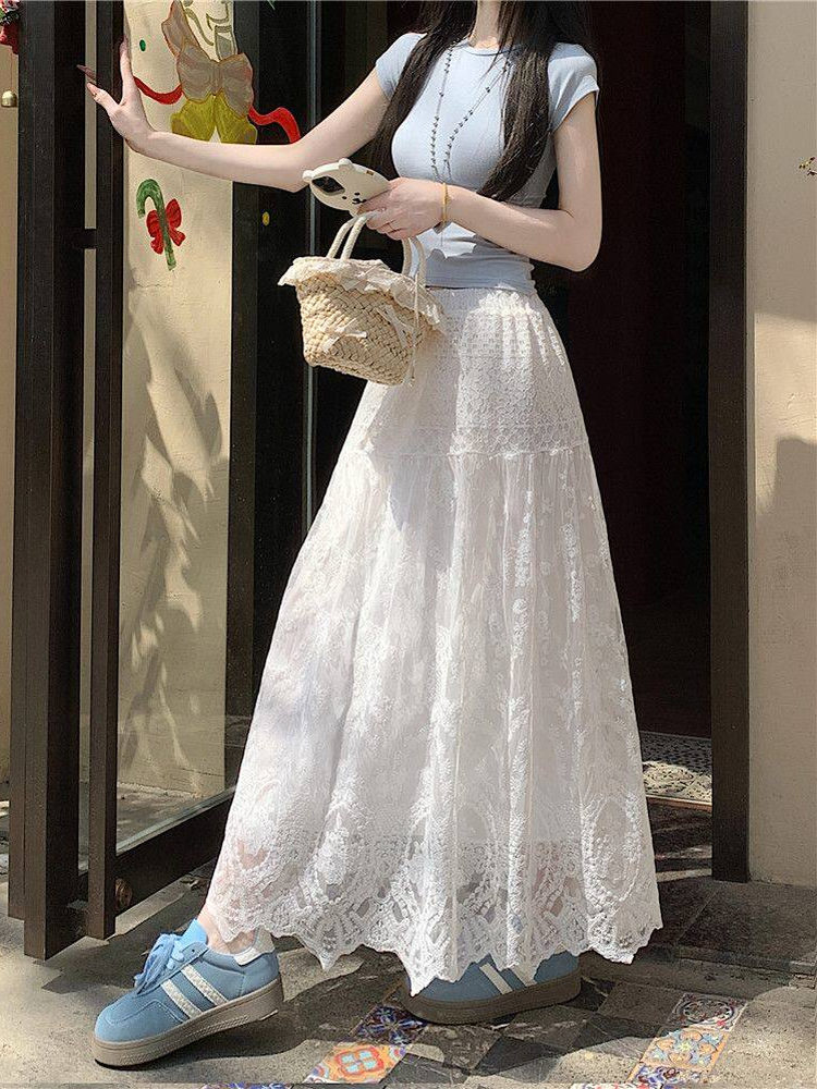 plus Size Women's High Waist L - A-Line Skirt Midi ulasan dan harga