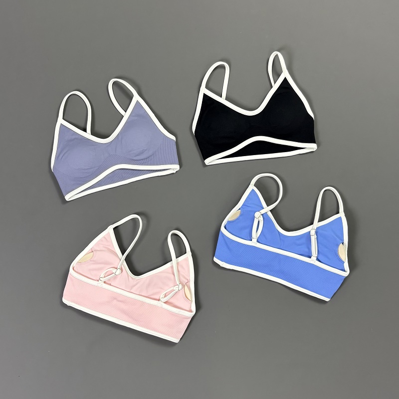 Women Contrastline Yoga Bra V  - Bra Top Seamless ulasan dan harga