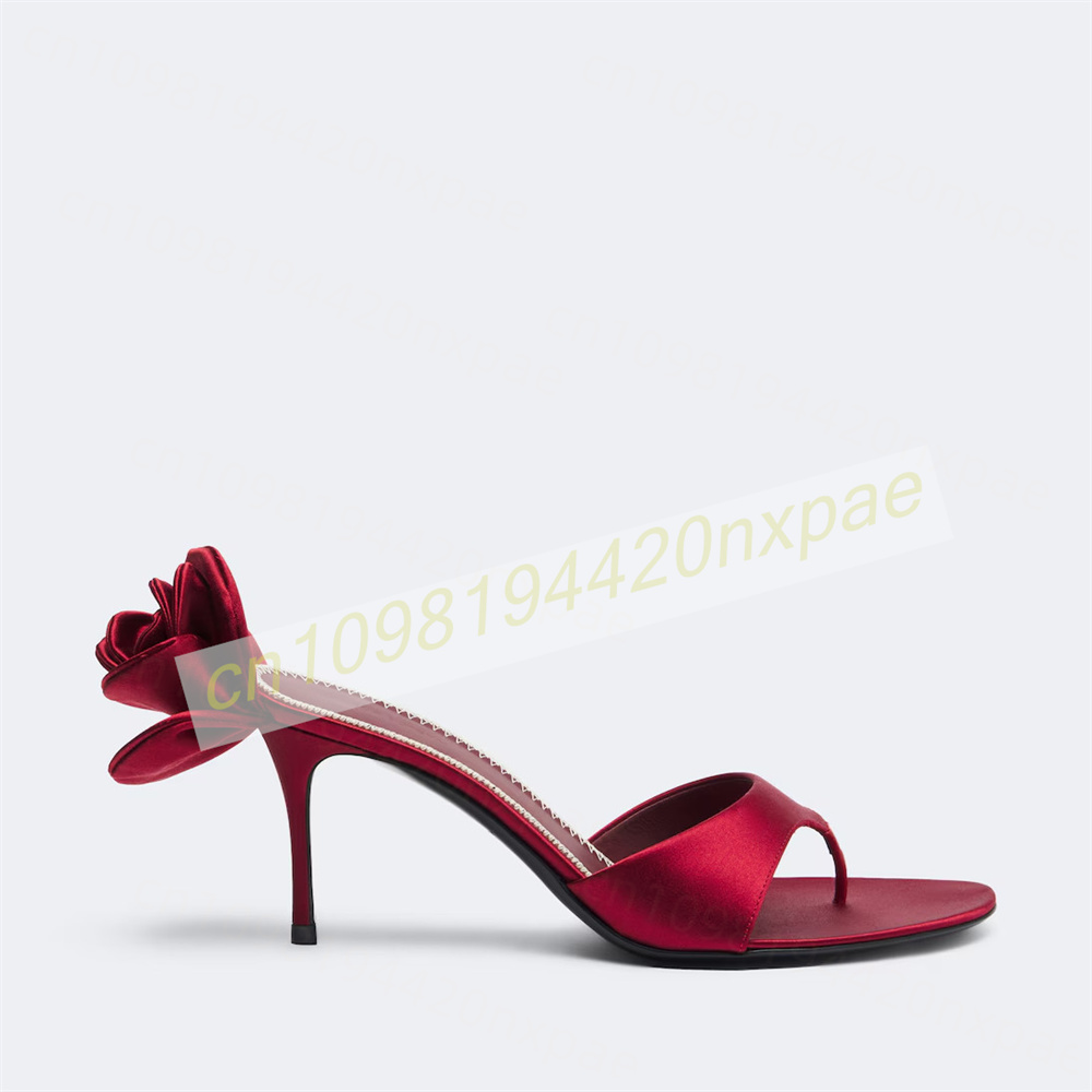 Women Red Satin Thong Mule San - Women Fashion Reddit ulasan dan harga