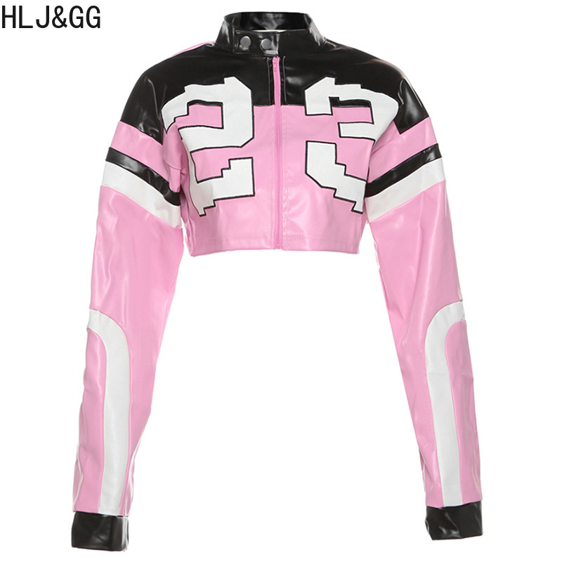 HLJ&GG Fashion Y2K Leather Jac - Women'S Fashion Leather Jacket ulasan dan harga