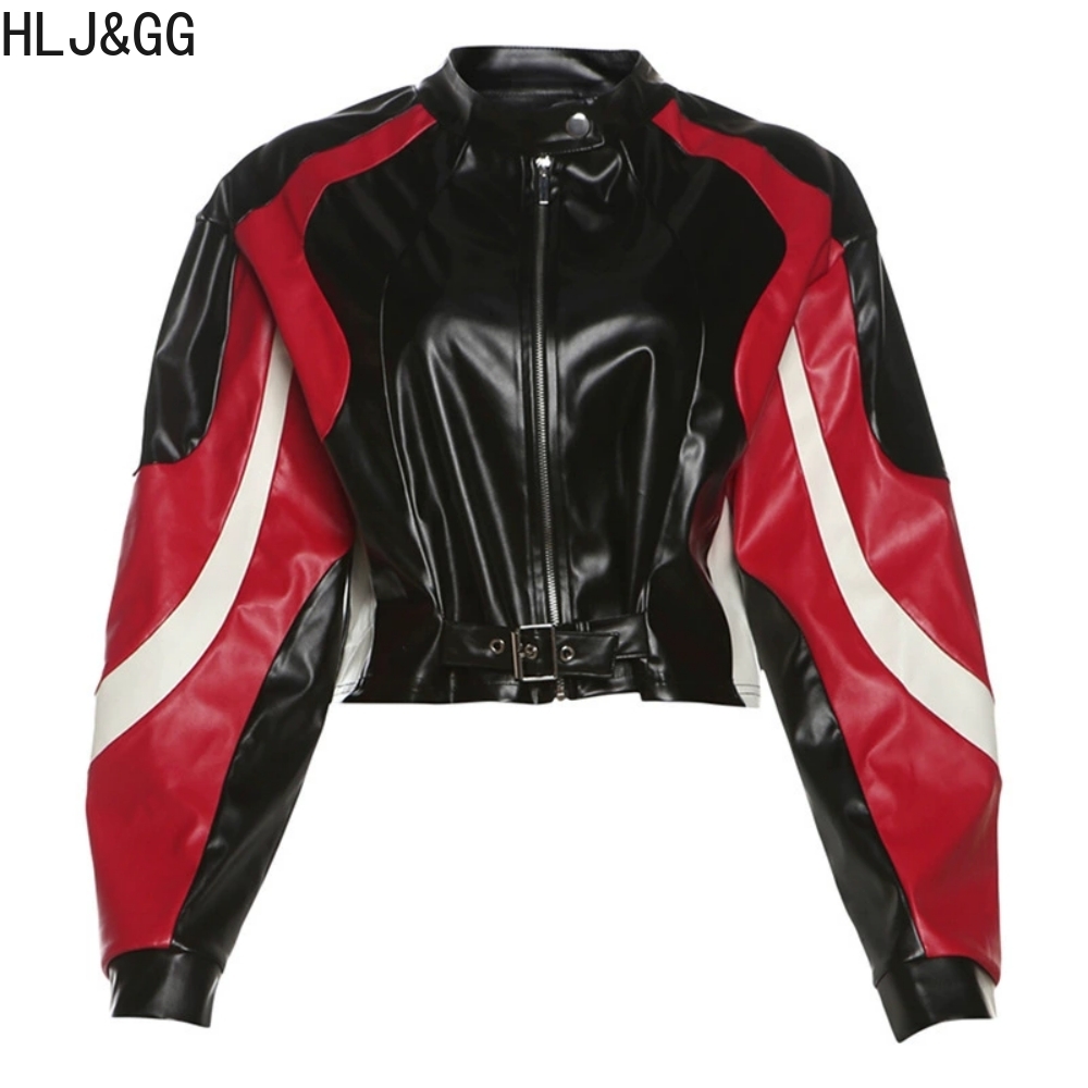 HLJ&GG Fashion Y2K Leather Jac - Women'S Fashion Leather Jacket ulasan dan harga