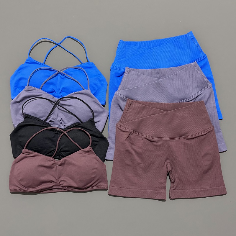 2 Piece Vision Gym Set Women Y - Bra Top Seamless ulasan dan harga