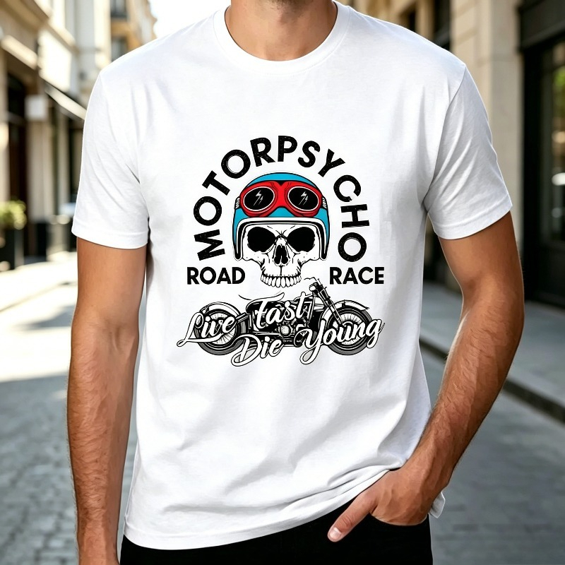 Motopsyco Biker Skull T Shirt  - Women Fashion Quotes ulasan dan harga