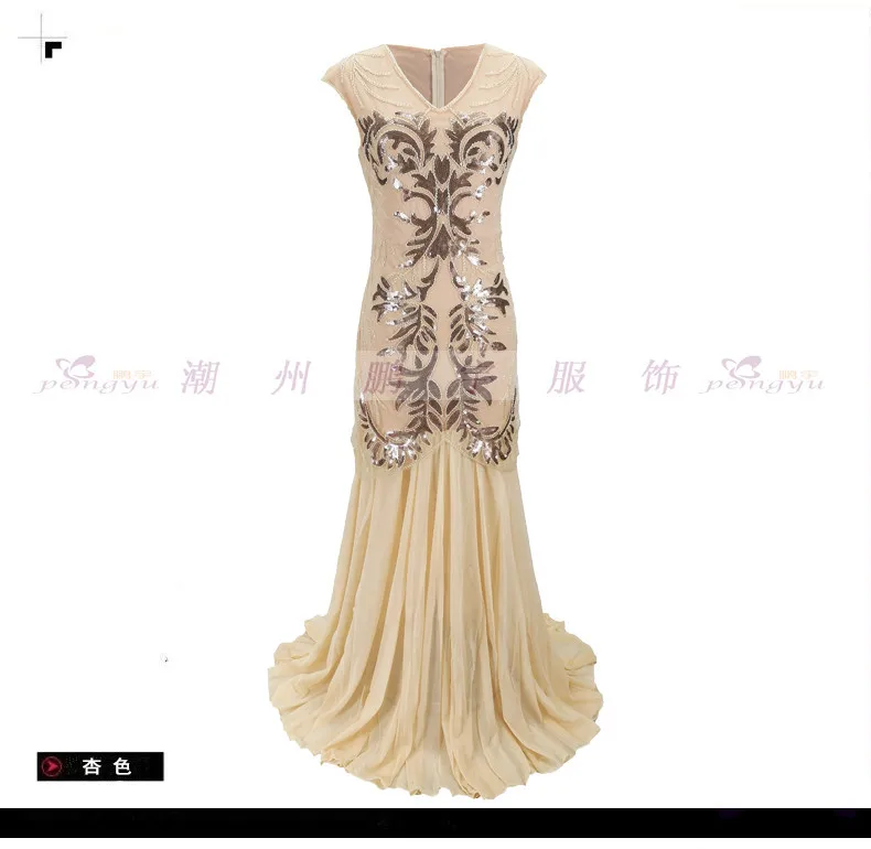 1920 Sequined Chiffon Dress Vi - Women'S Fashion In 1920 ulasan dan harga