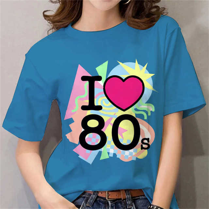 80s Womens T Shirt Femal Black - Women Fashion 80S ulasan dan harga