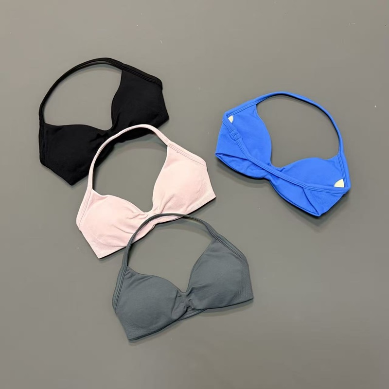 Women Halter Sports Bra V-Neck - Bra Top Seamless ulasan dan harga