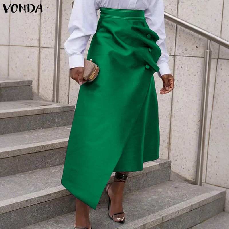 VONDA Plus Size 5XL Elegant Wo - A-Line Skirt Midi ulasan dan harga
