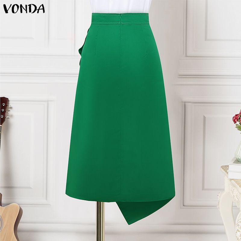 VONDA Plus Size 5XL Elegant Wo - A-Line Skirt Midi ulasan dan harga