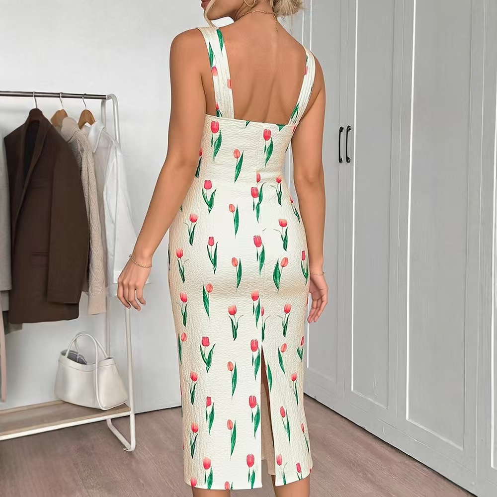 Fashionable Floral Print Crop  - A-Line Skirt Midi ulasan dan harga